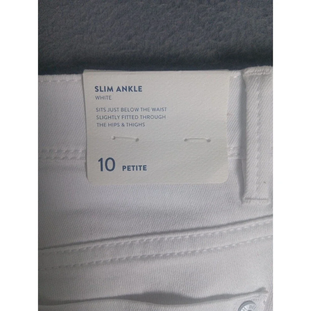 J.Jill womens Slim Ankle jeans petite 10P stretch solid white authentic fit